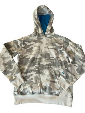 Spalding Boys Gray White Camo Camouflage Pullover Hoodie Youth Size Large